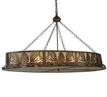 Meyda Black 132676 - 60" Long Mountain Pine Oblong Inverted Pendant