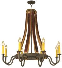 Meyda Black 132914 - 44"W Barrel Stave Madera 8 LT Chandelier