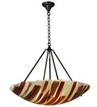 Meyda Black 133229 - 30.5"W Metro Fusion Marina Glass Inverted Pendant