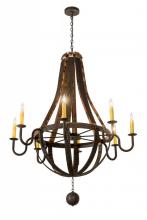 Meyda Black 133273 - 48" Wide Barrel Stave Madera 8 LT Chandelier