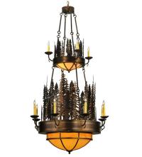 Meyda Black 133303 - 40" Wide Walden Pine 14 Light Two Tier Chandelier