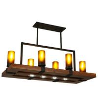 Meyda Black 133419 - 38" Long Grand Terrace 6 Light Oblong Chandelier