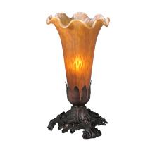 Meyda Black 13359 - 7" High Amber Pond Lily Victorian Mini Lamp