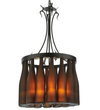 Meyda Black 133651 - 18"W Tuscan Vineyard Villa 16 Wine Bottle Chandelier