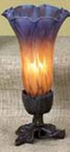 Meyda Black 13380 - 7" High Amber/Purple Pond Lily Victorian Mini Lamp