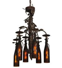 Meyda Black 134136 - 20"W Tuscan Vineyard 6 Wine Bottle Chandelier