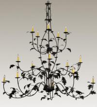 Meyda Black 134147 - 72" Wide Oak Leaf 15 Light Chandelier