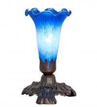Meyda Black 13420 - 7" High Blue Pond Lily Accent Lamp