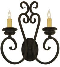 Meyda Black 134703 - 17" Wide Fernando 2 Light Wall Sconce