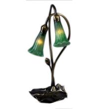 Meyda Black 13481 - 16" High Green Pond Lily 2 Light Accent Lamp