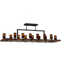 Meyda Black 135930 - 72"W Grand Terrace 14 LT Oblong Chandelier