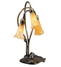 Meyda Black 13636 - 16" High Amber Pond Lily 3 Light Accent Lamp