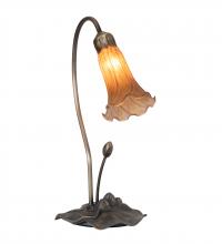 Meyda Black 13703 - 16" High Amber Tiffany Pond Lily Accent Lamp