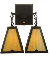 Meyda Black 137117 - 14" Wide Arnage 2 Light Wall Sconce