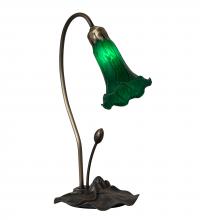 Meyda Black 13716 - 16" High Green Tiffany Pond Lily Accent Lamp