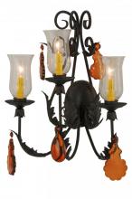 Meyda Black 137195 - 18" Wide French Elegance 3 Light Wall Sconce