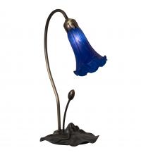 Meyda Black 13739 - 16" High Blue Tiffany Pond Lily Accent Lamp
