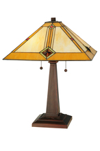 Meyda Black 138110 - 22"H Diamond Mission Table Lamp