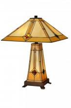 Meyda Black 138111 - 23"H Diamond Mission Lighted Base Table Lamp