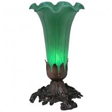 Meyda Black 13818 - 7" High Green Pond Lily Victorian Mini Lamp