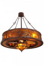 Meyda Black 138409 - 44" Wide Whispering Pines W/ Fan Light Chandel-Air