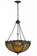 Meyda Black 138577 - 20"W Dragonfly Trellis Inverted Pendant