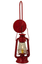 Meyda Black 139699 - 7"W Miners Lantern Red Wall Sconce