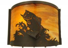 Meyda Black 139810 - 11.25"W Leaping Bass Wall Sconce