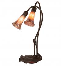 Meyda Black 14099 - 16" High Purple Iridescent Pond Lily 2 Light Accent Lamp