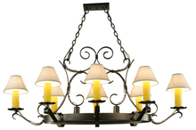 Meyda Black 141127 - 56"L Handforged Oval 8 LT W/Downlights Chandelier