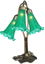 Meyda Black 14150 - 16" High Green Pond Lily 3 Light Accent Lamp