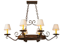 Meyda Black 141763 - 40"L Handforged Oval 6 LT Chandelier