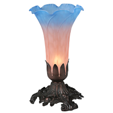 Meyda Black 14321 - 7" High Pink/Blue Pond Lily Accent Lamp