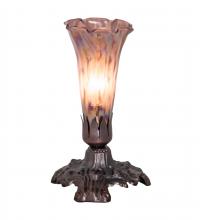 Meyda Black 14358 - 7" High Purple Iridescent Pond Lily Mini Lamp