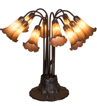 Meyda Black 14369 - 22"H Amber Pond Lily 10 LT Table Lamp