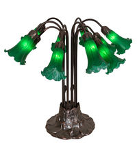 Meyda Black 14382 - 22"H Green Pond Lily 10 LT Table Lamp