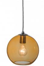 Meyda Black 144333 - 8"W Bola Amber Mini Pendant