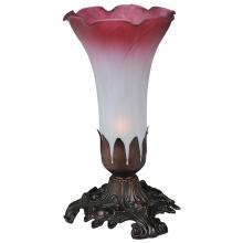 Meyda Black 14468 - 7" High Pink/White Pond Lily Accent Lamp