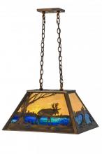 Meyda Black 144700 - 23" Long Moose at Lake Oblong Pendant