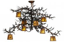 Meyda Black 145178 - 48"W Pine Branch 8 LT Custom Chandelier