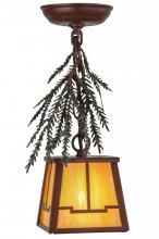 Meyda Black 145280 - 5.5"Sq Pine Branch Valley View Mini Pendant