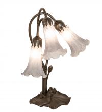 Meyda Black 145927 - 16" High Gray Tiffany Pond Lily 3 Light Accent Lamp