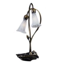 Meyda Black 14654 - 16" High White Pond Lily 2 Light Accent Lamp