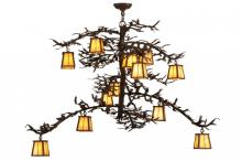 Meyda Black 147539 - 50"L Pine Branch Valley View 12 LT Chandelier