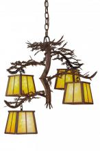 Meyda Black 147619 - 28"W Pine Branch 4 LT Chandelier