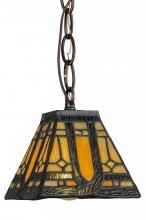 Meyda Black 148556 - 5"Sq Sierra Prairie Mission Mini Pendant