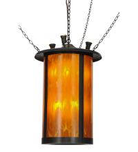 Meyda Black 148852 - 24"W Fulton Prime W/Uplights Lantern Pendant