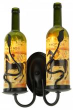 Meyda Black 148858 - 9"W Tuscan Vineyard Personalized 2 LT Wine Bottle Wall Sconce