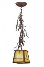 Meyda Black 149184 - 5.5"Sq Pine Branch Valley View Mini Pendant