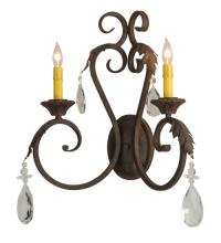 Meyda Black 149381 - 20" Wide Josephine 2 Light Wall Sconce